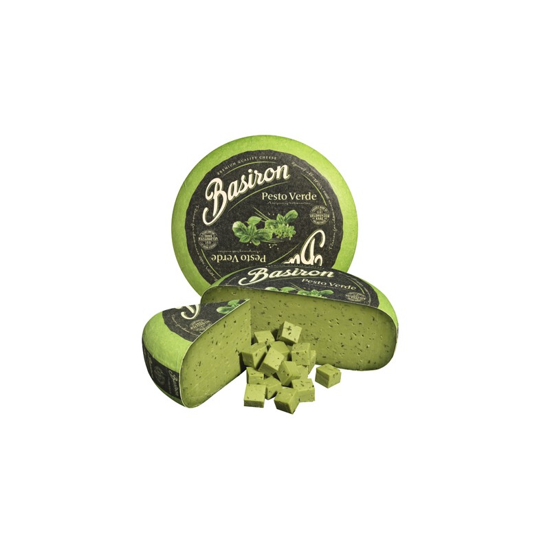 QUESO GOUDA PESTO VERDE CUÑA 1,1 KG